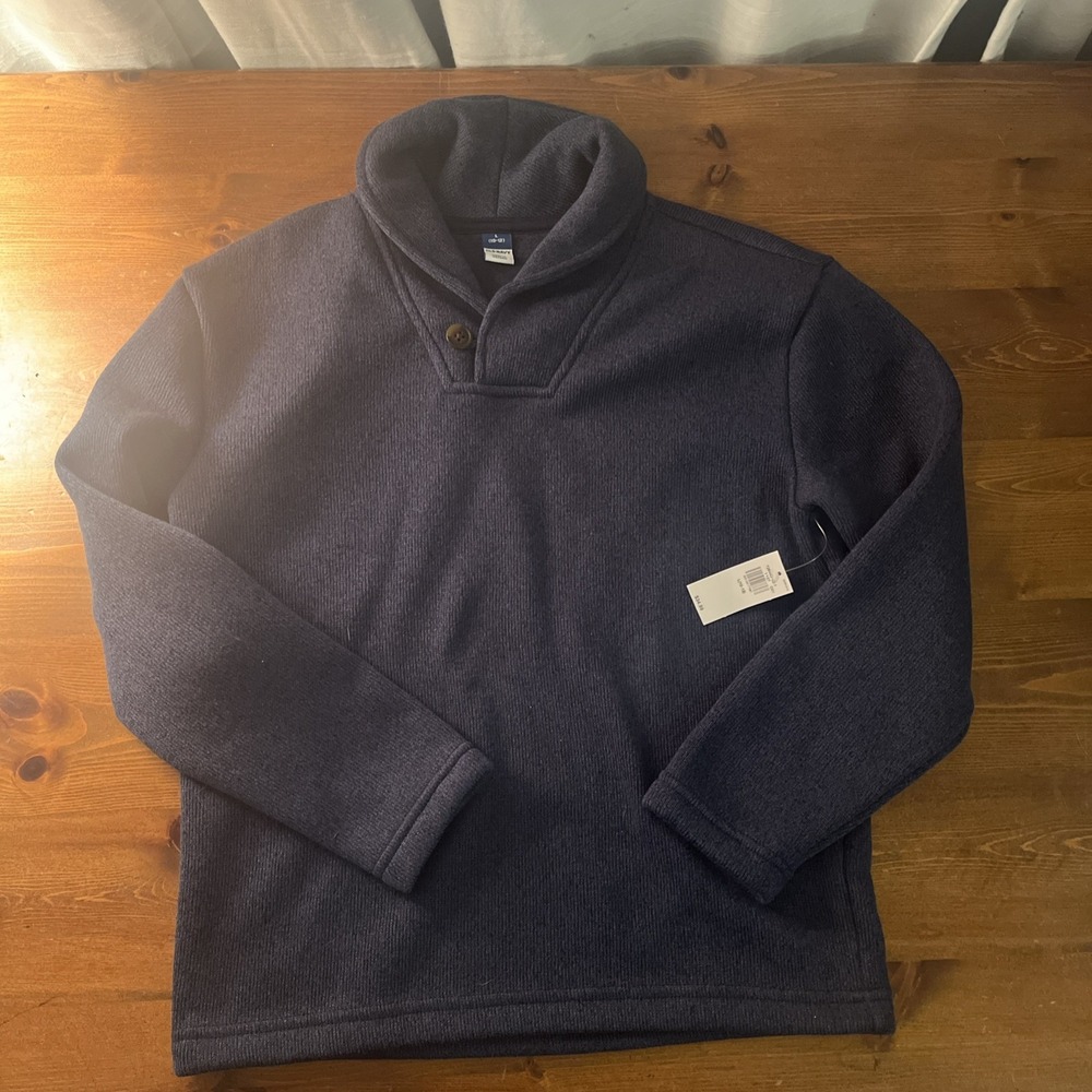 Boy's Old Navy Fleece Navy Color Pullover Sweater Size L/ 10-12Years/ NWT